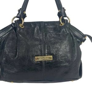 Valentino Black leather Shoulder Bag with Gold Hardware